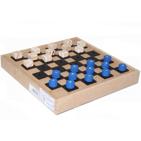 Jogo de Tabuleiro Braille Dama de Madeira - Carlu Imagem de Jogo de Tabuleiro Braille Dama de Madeira