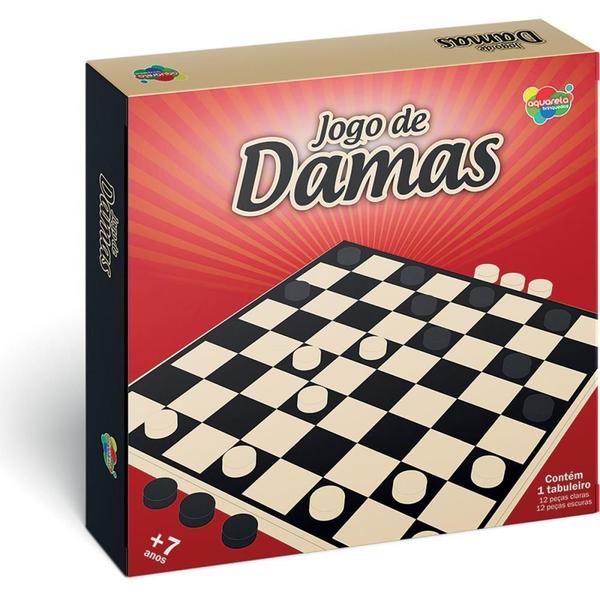 Jogo de Tabuleiro Damas Tradicional em Madeira - Aquarela Imagem de Jogo de Tabuleiro Damas Tradicional em Madeira
