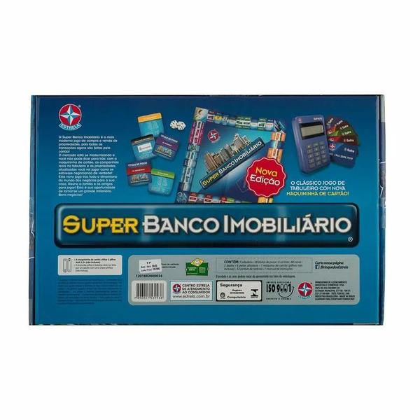 Imagem de Jogo de Tabuleiro de Mesa Super Banco Imobiliario com Maquininha Estrela