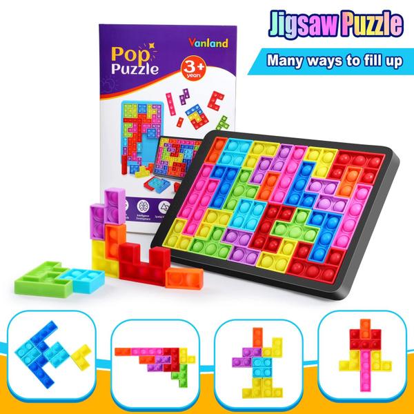 Imagem de Jogo de tabuleiro de quebra-cabeça Vanland Push It Pop Fidget Jigsaw Toy