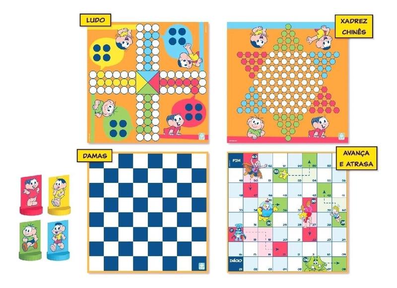 Jogo De Tabuleiro Infantil 4 Em 1 Turma Da Mônica - NIG BRINQUEDOS Imagem de Jogo De Tabuleiro Infantil 4 Em 1 Turma Da Mônica