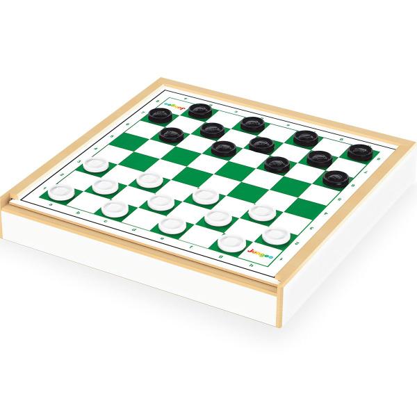 Imagem de Jogo De Tabuleiro Infantil MDF 6 Em 1 Dama Ludo Xadrez Dominó Brinquedo Educativo Crianças Junges