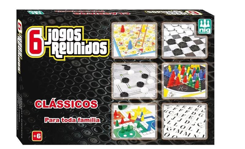 Imagem de Jogo De Tabuleiro Jogos Reunidos 6 Em 1 Clássicos 1162 Nig