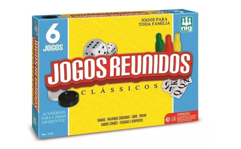 Imagem de Jogo De Tabuleiro Jogos Reunidos 6 Em 1 Clássicos 1162 Nig