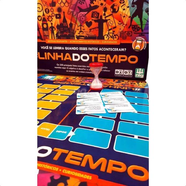 Imagem de Jogo de Tabuleiro Linha Do Tempo Para Toda A Família Divertido Conhecimento 250 Cartas +9 Anos Nig Brinquedos - 1134