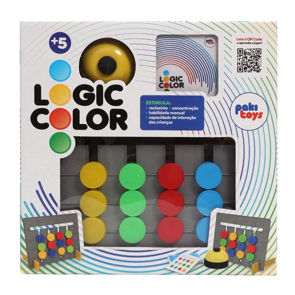 Jogo de Tabuleiro Logic Color Didático Divertido Pakitoys - Paki Toys Imagem de Jogo de Tabuleiro Logic Color Didático Divertido Pakitoys