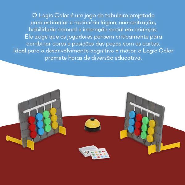 Jogo de Tabuleiro Logic Color Didático Divertido Pakitoys - Paki Toys Imagem de Jogo de Tabuleiro Logic Color Didático Divertido Pakitoys