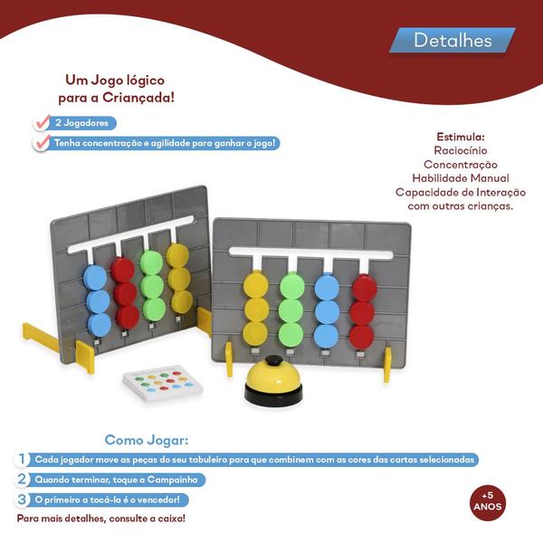 Jogo de Tabuleiro Logic Color Didático Divertido Pakitoys - Paki Toys Imagem de Jogo de Tabuleiro Logic Color Didático Divertido Pakitoys