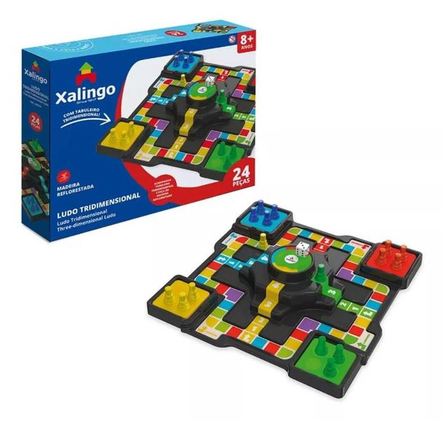 Imagem de Jogo De Tabuleiro Ludo Tridimensional 24 Peças - Xalingo