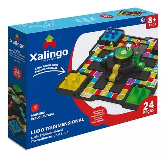 Imagem de Jogo De Tabuleiro Ludo Tridimensional 24 Peças - Xalingo