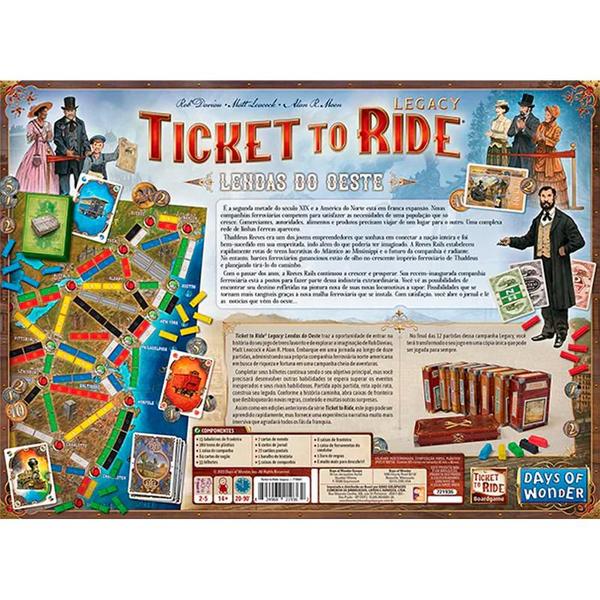 Jogo de tabuleiro ticket to ride lendas do oeste galápagos - ttr401 Imagem de Jogo de tabuleiro ticket to ride lendas do oeste galápagos - ttr401