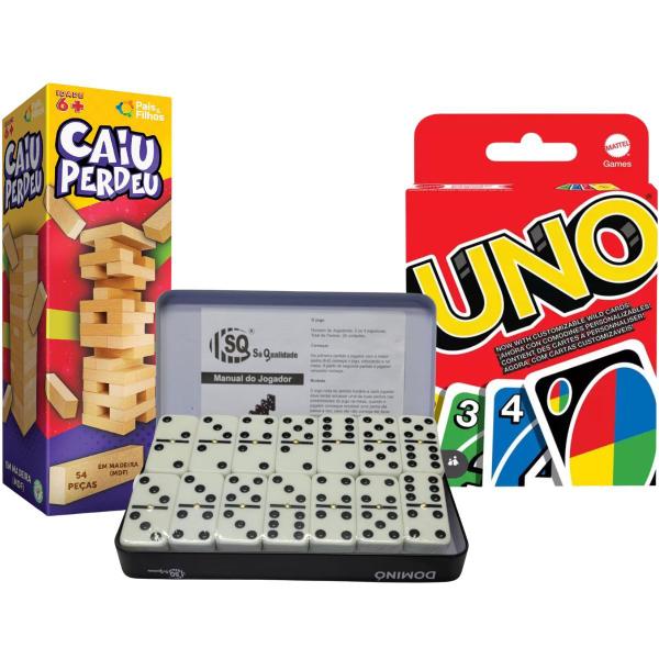 Jogo de Tabuleiro Uno Mattel Caiu Perdeu Torre Equilíbrio de Madeira Dominó 28 pçs com Estojo Kit Jogos Presente Natal - Pais E Filhos Imagem de Jogo de Tabuleiro Uno Mattel Caiu Perdeu Torre Equilíbrio de Madeira Dominó 28 pçs com Estojo Kit Jogos Presente Natal