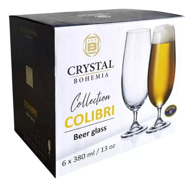 Imagem de Jogo de Taça Copo Cerveja Vidro Cristal Choop 380ml Kit 6 Pç