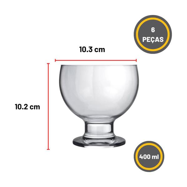 Jogo de Taça Sobremesa Sorvete Vidro Nadir 400ml - Kit 4 un - NADIR FIGUEIREDO Imagem de Jogo de Taça Sobremesa Sorvete Vidro Nadir 400ml - Kit 4 un