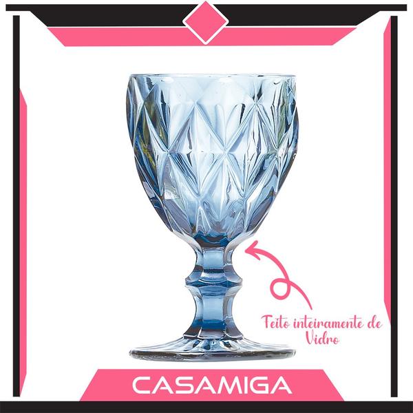 Imagem de Jogo de Taças Água Diamante Azul 330ml Class Home