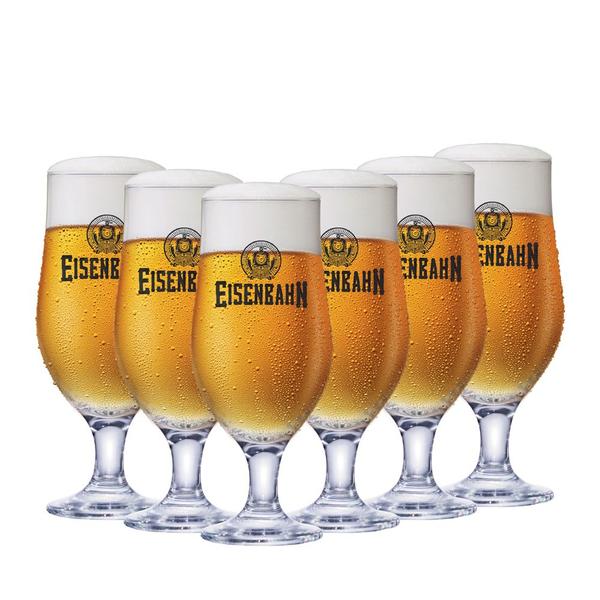 Imagem de Jogo de Taças Cerveja Chopp Oficial Vidro Eisenbahn 330ml 6 Pcs