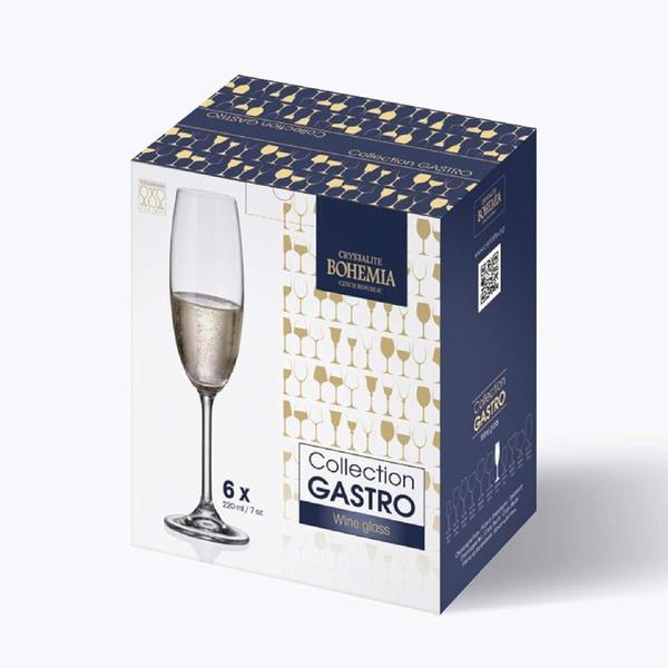 Imagem de Jogo de Taças Cristal Para Champagne 6 Peças 220ml Gastro Bohemia