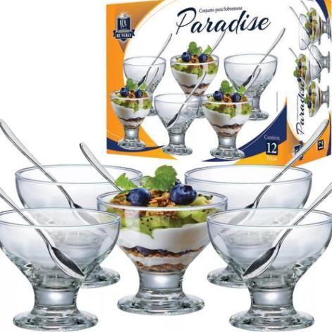 Imagem de Jogo de Taças de Sobremesa de Vidro New Paradise 282ml 12 Pcs - PANAMI