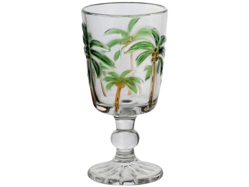 Imagem de Jogo de Taças de Vidro 310ml 6 Peças Lyor - Hand Painting Tropical Palm