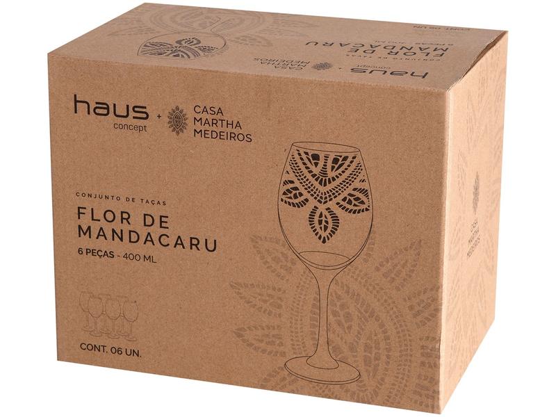 Jogo de Taças de Vidro Mandacaru Martha Medeiros 400ml 6 Peças Imagem de Jogo de Taças de Vidro Mandacaru Martha Medeiros 400ml 6 Peças