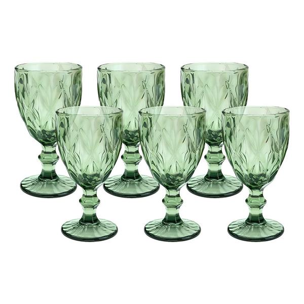 Imagem de Jogo de Taças Diamante Verde - 330ml - 6 Peças - Class Home