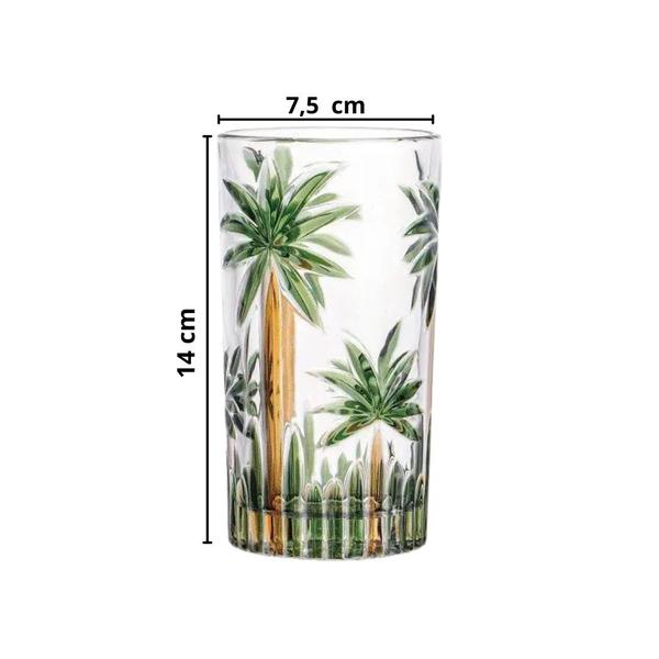 Imagem de Jogo de Taças e Copos Agua e Wisky Cristal Palm Tree Wolff