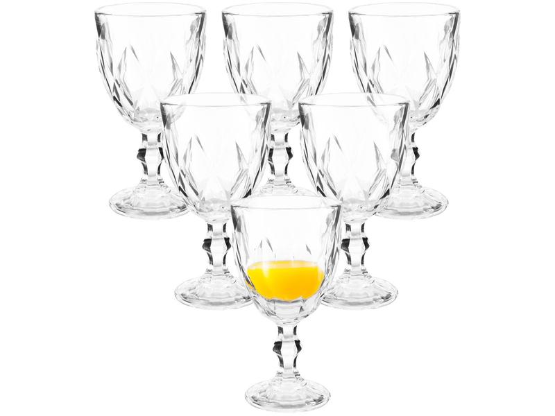 Jogo de Taças para Bebidas de Vidro 330ml - 6 Peças Haus Diamond Empire Jogo de Taças para Bebidas de Vidro 330ml - 6 Peças Haus Diamond Empire