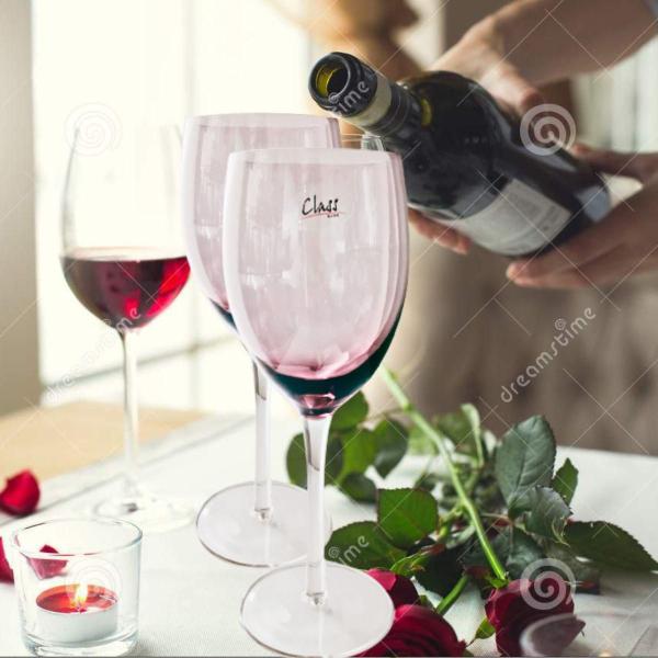 Imagem de Jogo de Taças para Vinho Vidro Lilás Rosé 400ml 6un Class Home