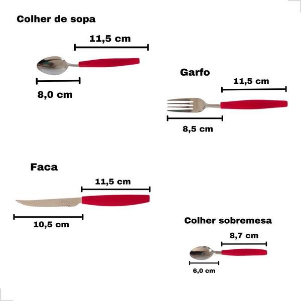 Imagem de Jogo De Talher De Mesa 25 Peças Aço Inox Faqueiro Cozinha