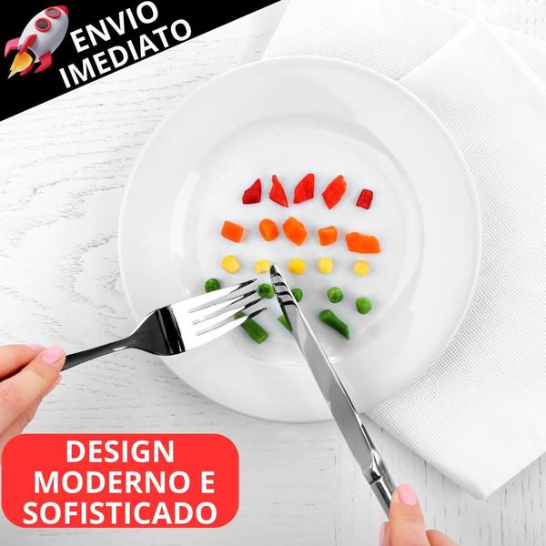 Imagem de Jogo de Talher Kit 150 Garfo e Faca Inox Jantar Refeição Restaurante Lanchonete Cozinha