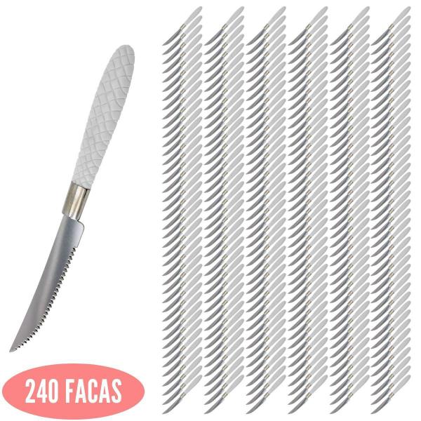 Jogo de Talheres Blumenau com 240 Faca Inox Branco Decorado - UNIVENDAS Imagem de Jogo de Talheres Blumenau com 240 Faca Inox Branco Decorado