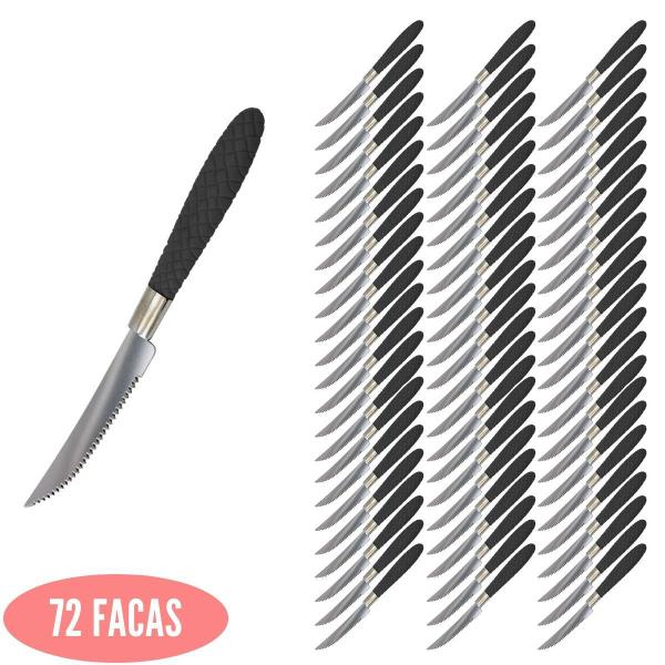 Jogo de Talheres Blumenau com 72 Faca Inox Preto Decorado - UNIVENDAS Imagem de Jogo de Talheres Blumenau com 72 Faca Inox Preto Decorado