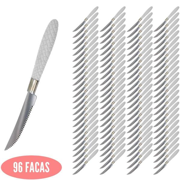 Jogo de Talheres Blumenau com 96 Faca Inox Branco Decorado - UNIVENDAS Imagem de Jogo de Talheres Blumenau com 96 Faca Inox Branco Decorado