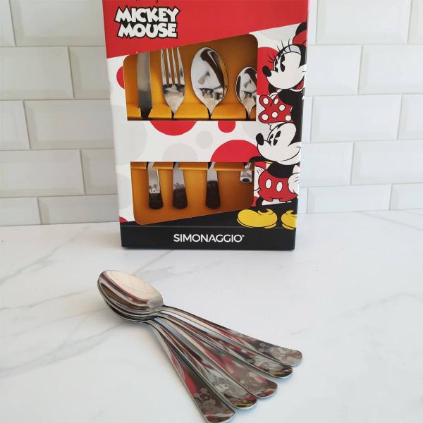 Imagem de Jogo De Talheres do Mickey e Minnie Conjunto Faqueiro Disney Inox Garfo Faca Colher Simonaggio