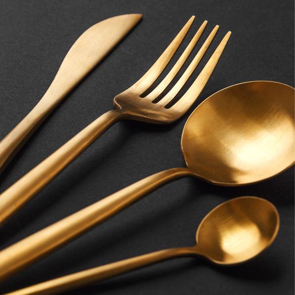 Imagem de Jogo De Talheres P Aparelho De Jantar Faqueiro Inox Prata ou Dourado 20 Peças Utensílios de Cozinha Completo