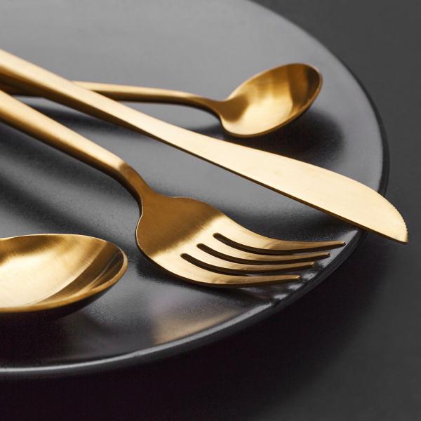 Imagem de Jogo De Talheres P Aparelho De Jantar Faqueiro Inox Prata ou Dourado 20 Peças Utensílios de Cozinha Completo