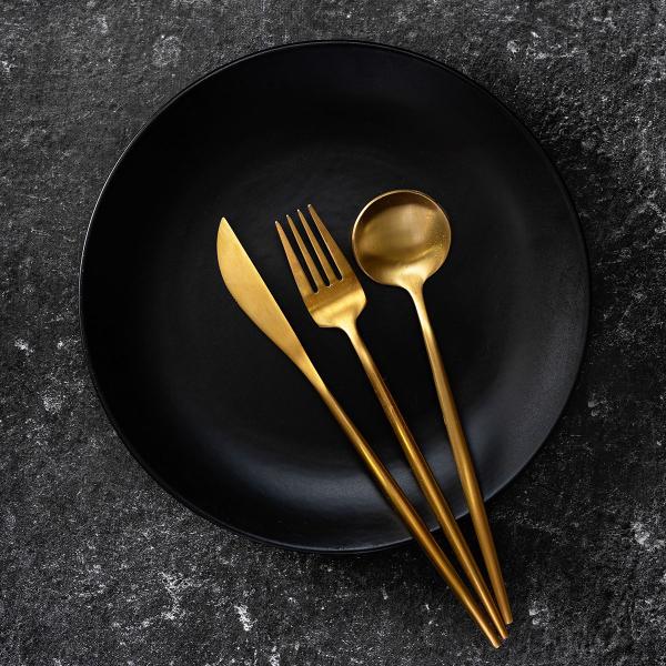 Imagem de Jogo De Talheres P Aparelho De Jantar Faqueiro Inox Prata ou Dourado 20 Peças Utensílios de Cozinha Completo