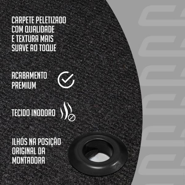 Imagem de Jogo de Tapete Carpete Premium Compatível New Fit 2015 a 2023 Preto Com Placa Personalizada Honda