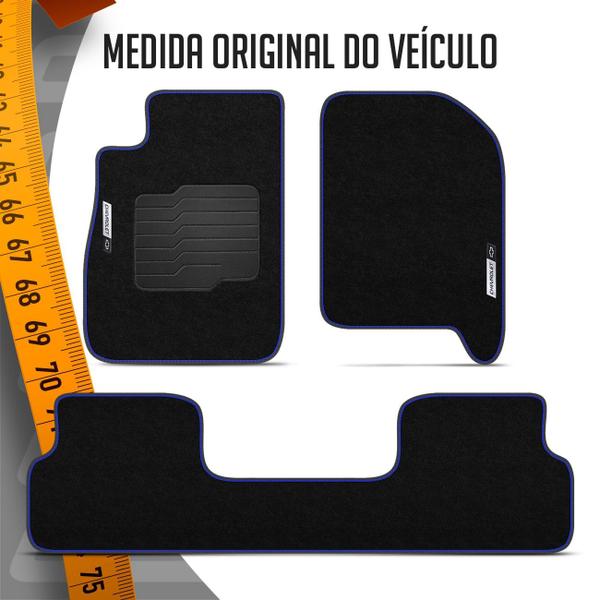 Imagem de Jogo de Tapete Carpete Premium Onix 2012 a 2017 Preto Com Placa Personalizada Chevrolet