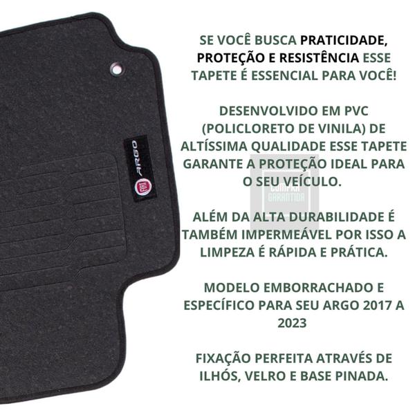 Imagem de Jogo de Tapete Impermeável Específico Argo Fiat 2017 A 2023