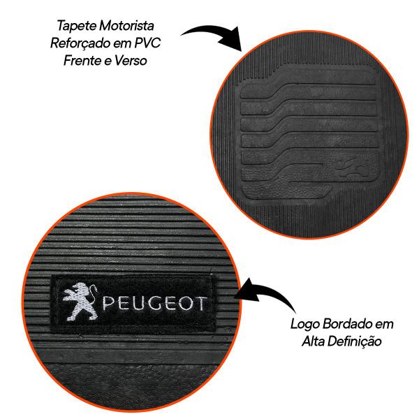 Imagem de Jogo de Tapete Peugeot 307 2000 a 2006 Borracha Com Logo