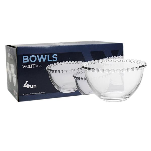 Imagem de Jogo De Tigelas De Cristal Bowls 13,5cm Pearl Bolinhas Com 4 Unidades