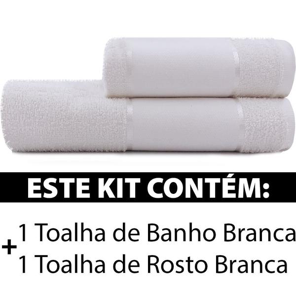 Imagem de Jogo De Toalha 2 Peças Banho + Rosto Para Bordar 100% Algodão - Multiarte Dohler - Emcompre