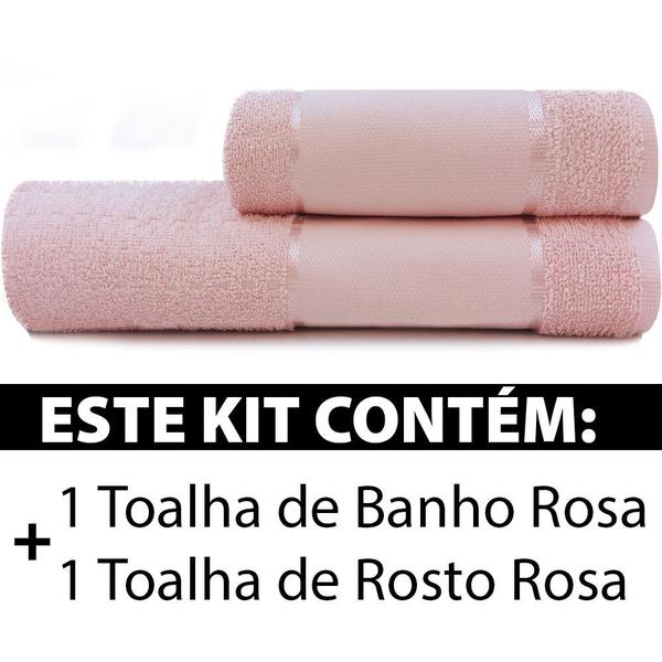 Imagem de Jogo De Toalha 2 Peças Banho + Rosto Para Bordar 100% Algodão - Multiarte Dohler - Emcompre