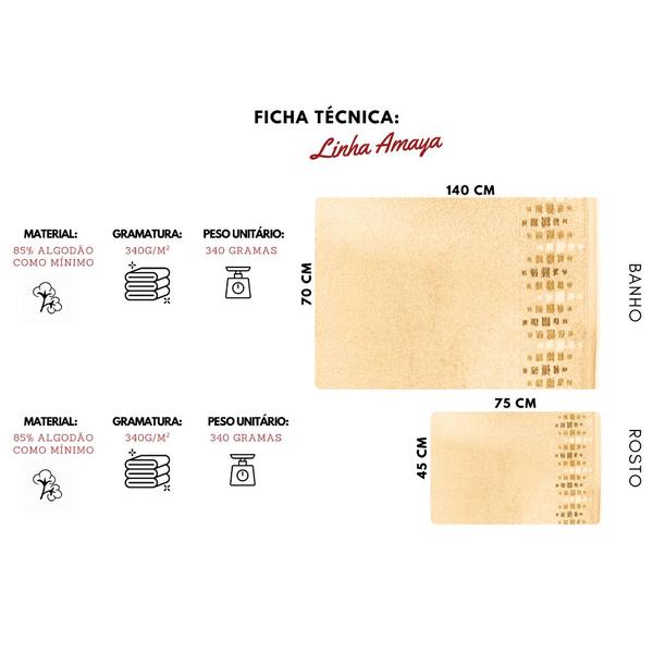 Imagem de Jogo de Toalha 4 Peças - Felpuda - Amaya - 100% Algodão - Lufamar Cor: Bege