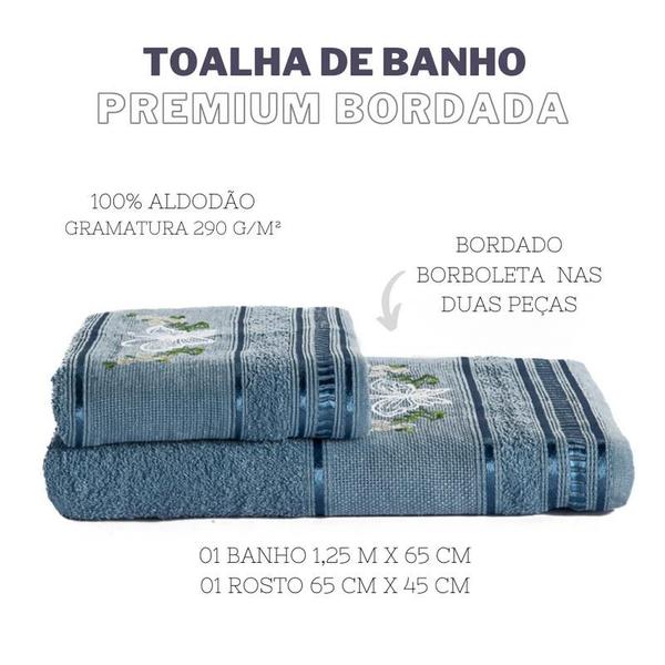 Imagem de Jogo De Toalha De Banho 2 Peças Premium Bordada