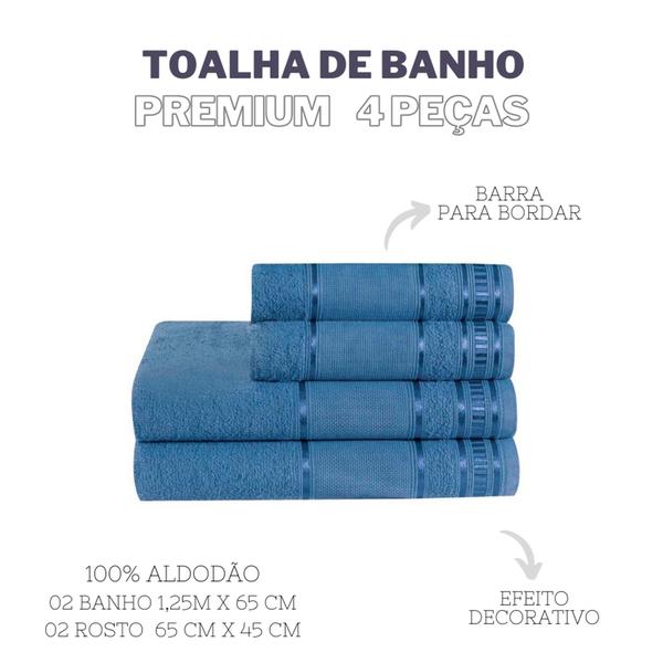Imagem de Jogo De Toalha De Banho 4 Peças Linha Premium Hipoalergenica - Iv Enxovais