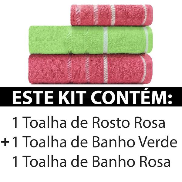 Imagem de Jogo De Toalhas 3 Peças Banho + Rosto Marcotex 100% Algodão Pop - Emcompre