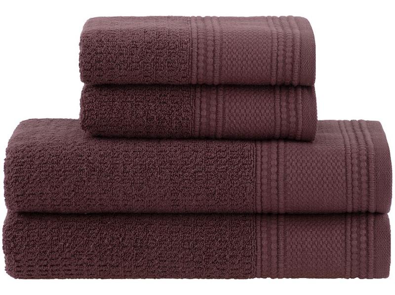 Jogo de Toalhas Buddemeyer 100% Algodão Novita Extra Soft Jacquard Felpa Marrom 4 Peças Jogo de Toalhas Buddemeyer 100% Algodão Novita Extra Soft Jacquard Felpa Marrom 4 Peças
