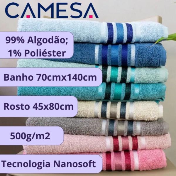 Jogo De Toalhas Camesa Spin 500g/m² Banho 70x140 4 Peças Imagem de Jogo De Toalhas Camesa Spin 500g/m² Banho 70x140 4 Peças